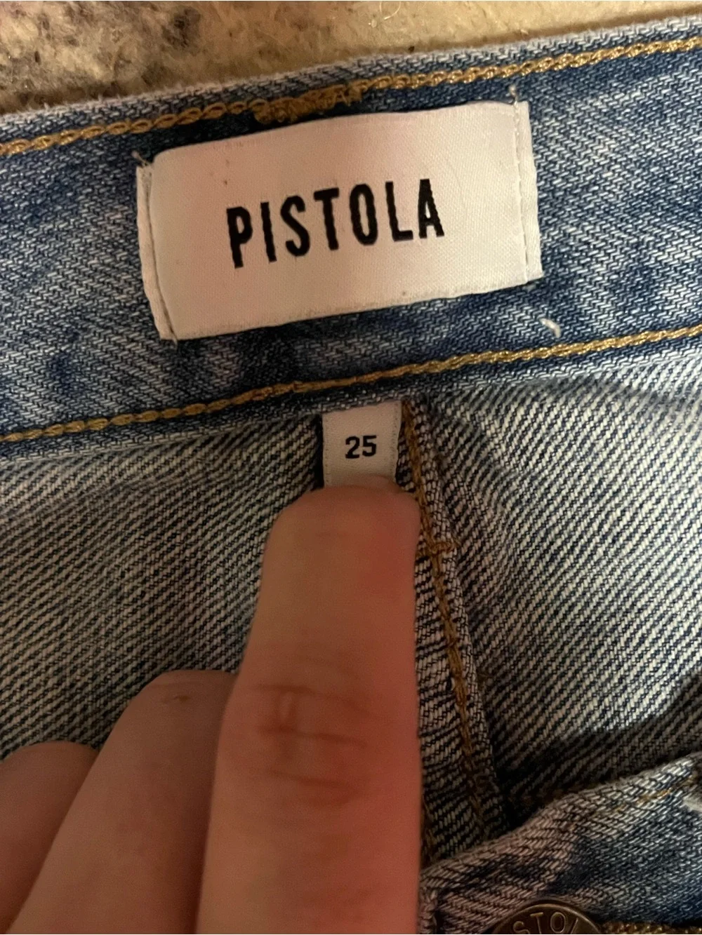 Pistola Mid Rise Flare Jeans Size 25 Light Wash Distressed Premium Denim Minimal